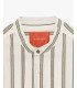 Striped shirt with mandarin collar
