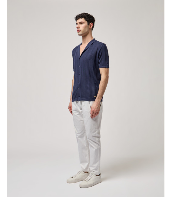 Camicia in maglia con trasparenze