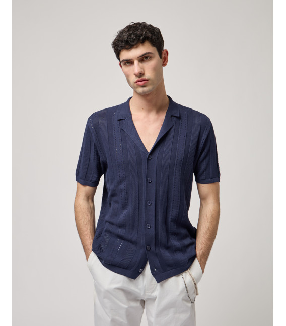 Camicia in maglia con trasparenze