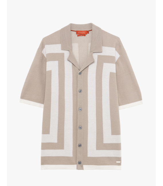 Short-sleeve knitted shirt
