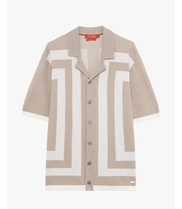 Short-sleeve knitted shirt