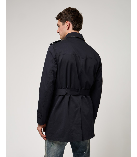 Short double-breasted trench coat