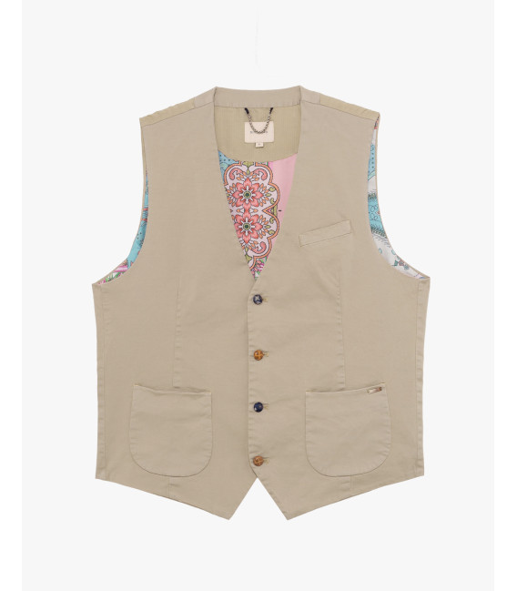 Gilet con bottoni in fantasia