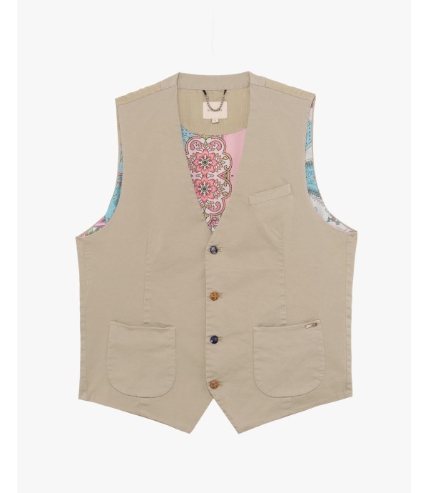 Gilet con bottoni in fantasia