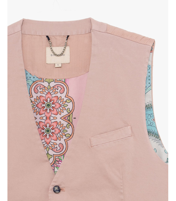 Gilet con bottoni in fantasia