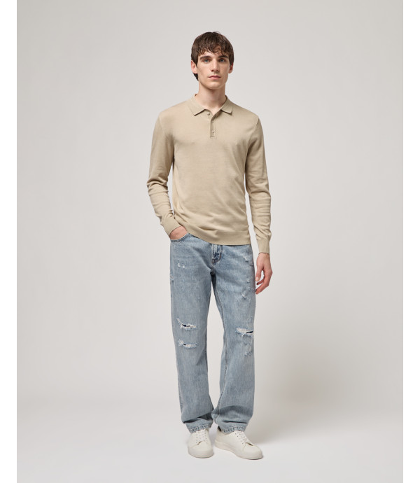 Polo a maniche lunghe relaxed fit