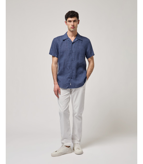 Camicia bowling in misto lino