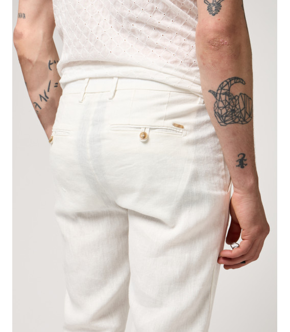 Pantalone in lino con laccio