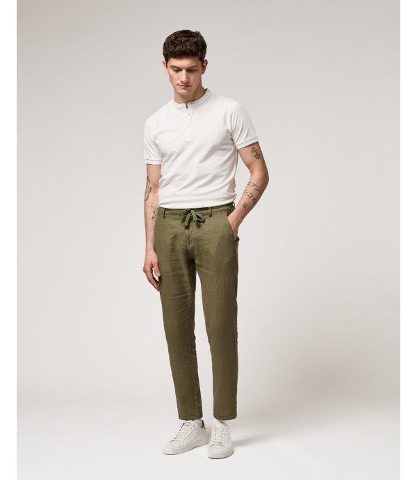 Pantalone in lino con laccio