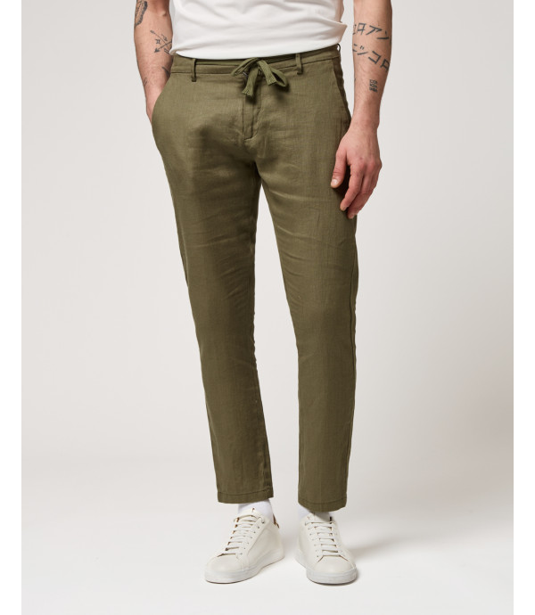 Pantalone in lino con laccio