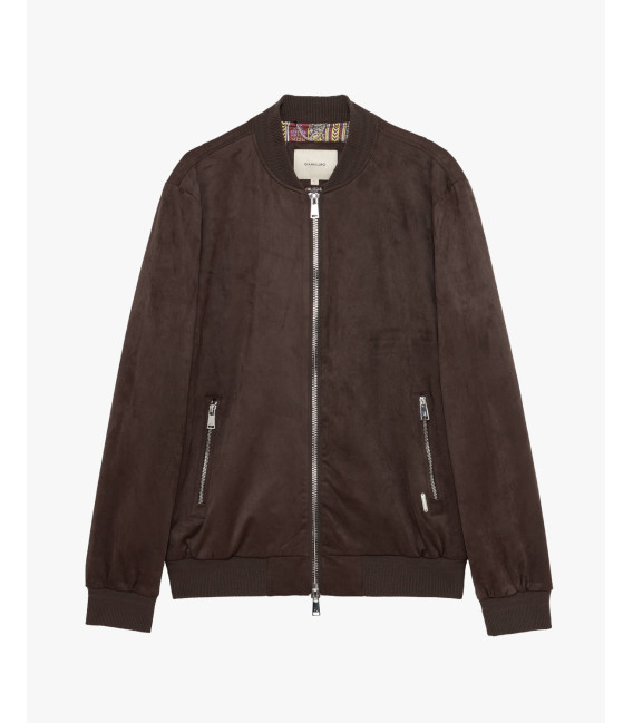 Giubbotto bomber effetto camoscio