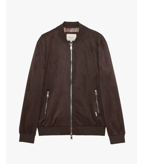 Giubbotto bomber effetto camoscio