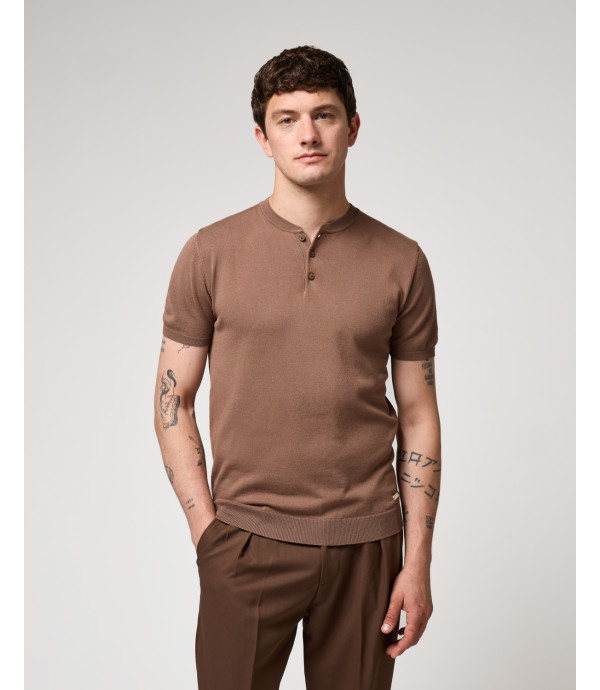 Polo in maglia collo coreano