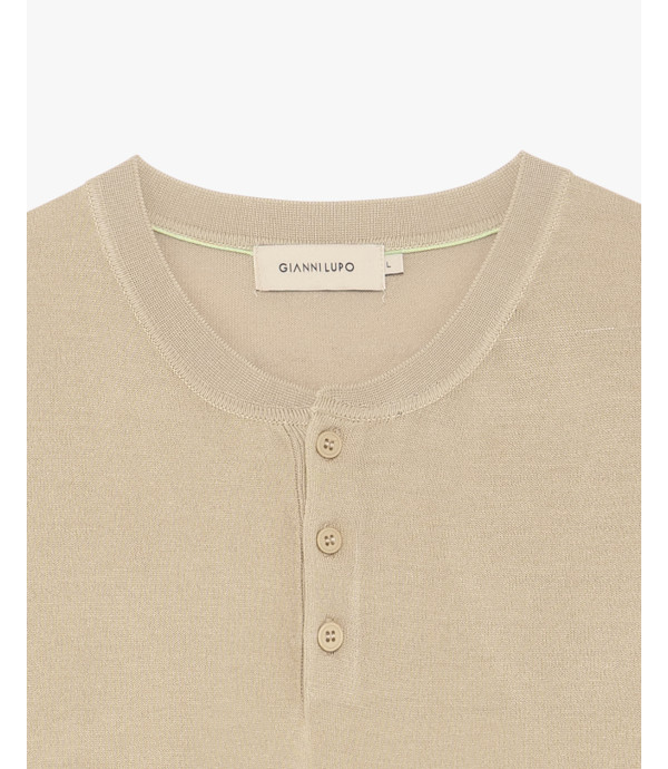 Polo in maglia collo coreano