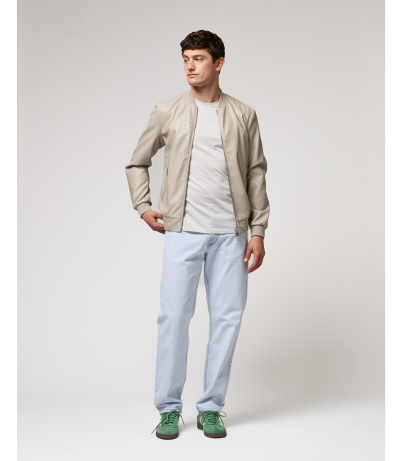 Faux-leather bomber jacket