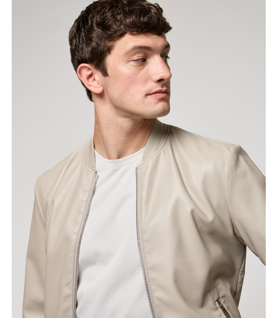 Faux-leather bomber jacket