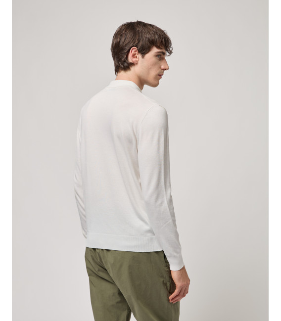 Knit polo shirt with zip neck