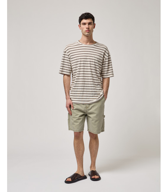 Striped T-shirt with chest pocket