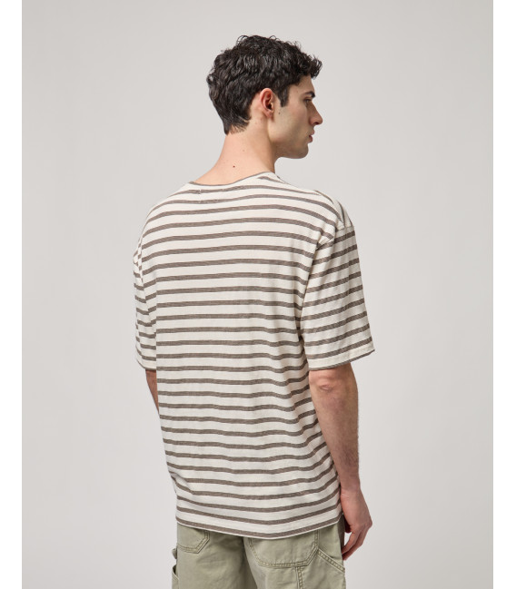 Striped T-shirt with chest pocket