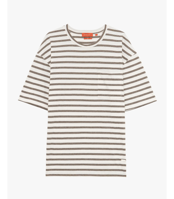 Striped T-shirt with chest pocket