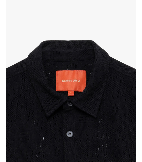 Crochet short-sleeve shirt