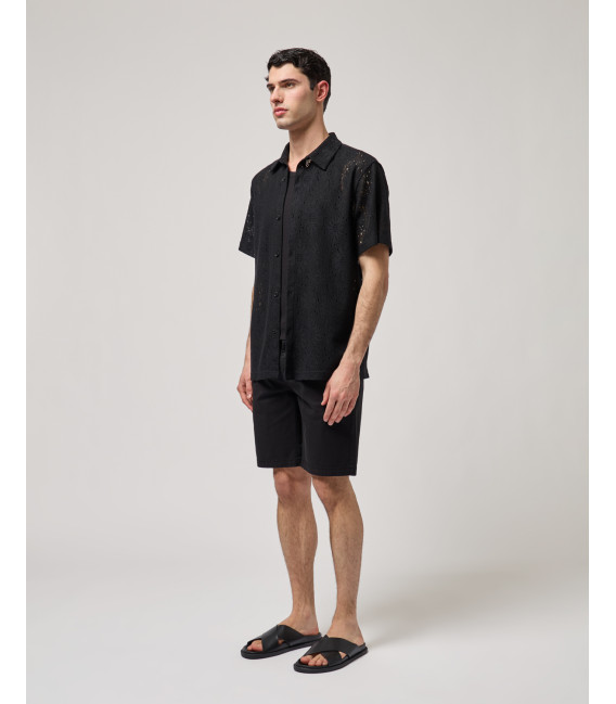 Crochet short-sleeve shirt