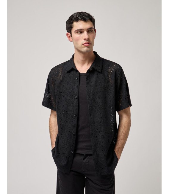 Crochet short-sleeve shirt