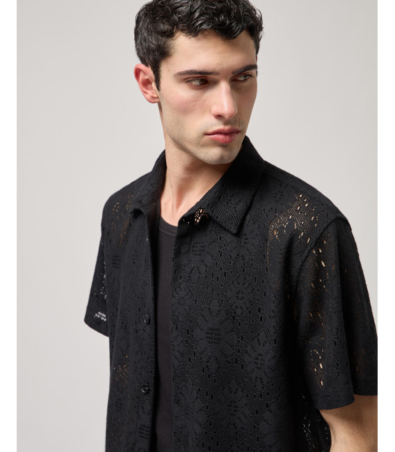 Crochet short-sleeve shirt