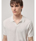 T-shirt polo in maglia con pattern in rilievo