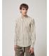 Striped shirt with mandarin collar