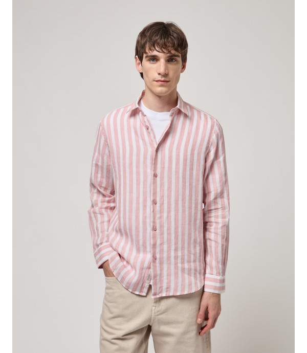 Camicia a righe in lino