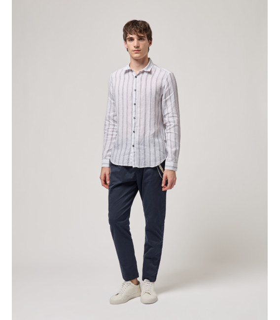 Camicia a righe in lino