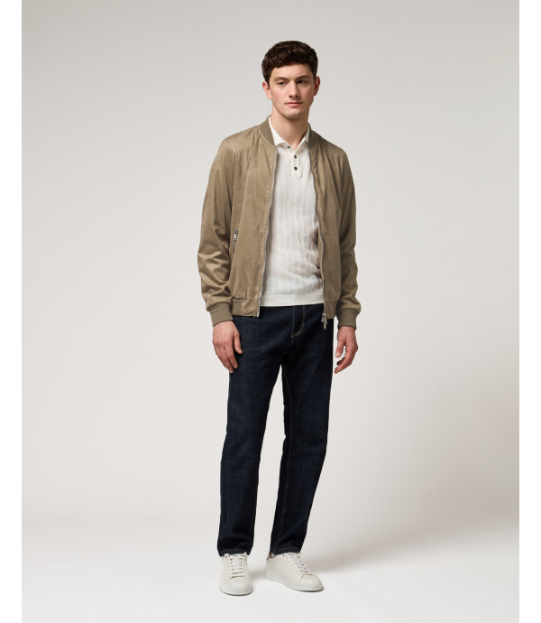 Giubbotto bomber effetto camoscio