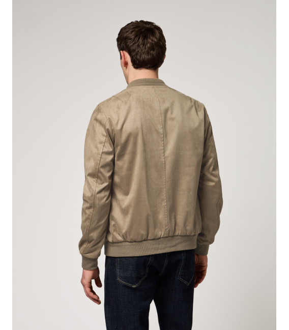 Giubbotto bomber effetto camoscio