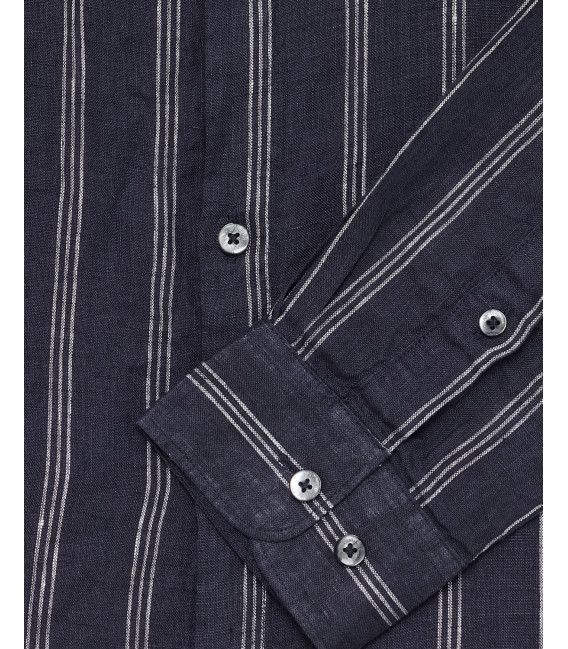 Camicia a righe in lino
