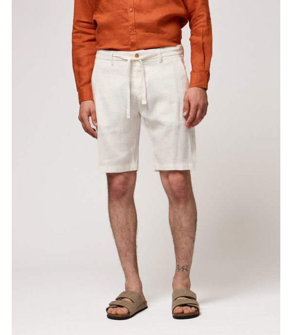 Linen shorts with drawstring