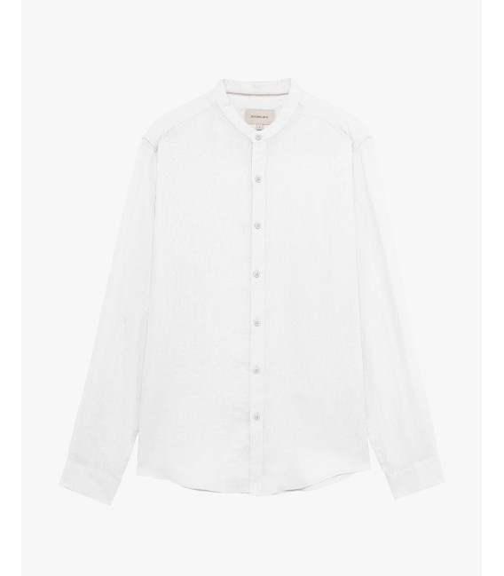 Mandarin collar linen shirt