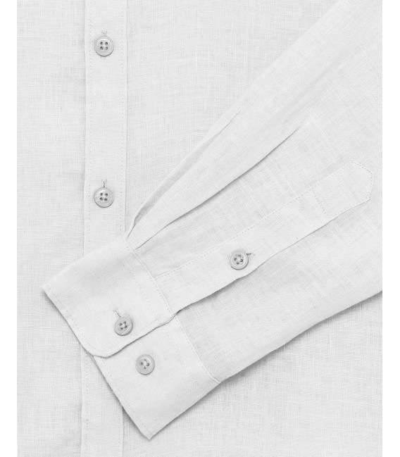 Mandarin collar linen shirt