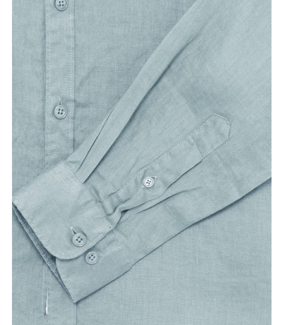 Mandarin collar linen shirt