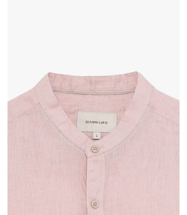 Mandarin collar linen shirt