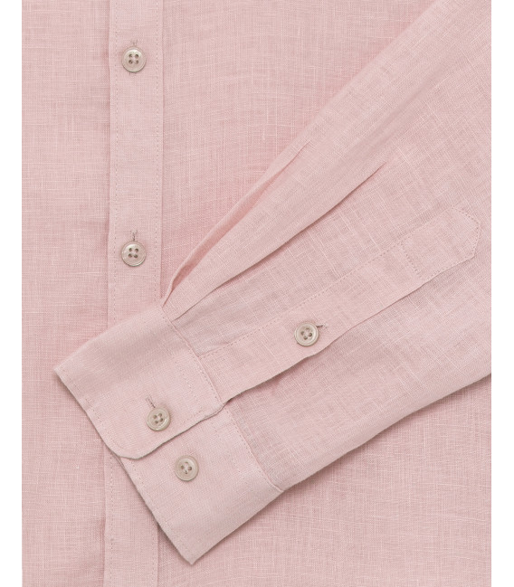 Mandarin collar linen shirt