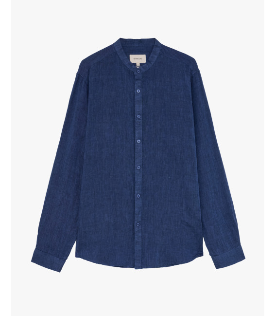 Mandarin collar premium linen shirt