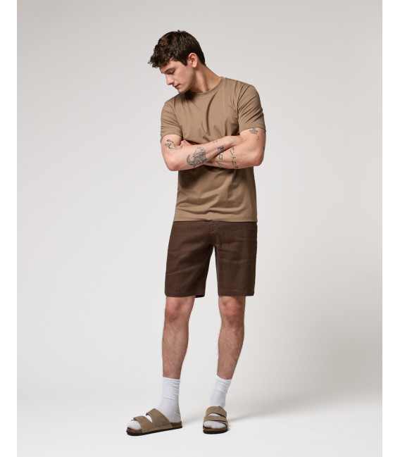 Linen shorts with drawstring