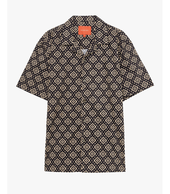 Short-sleeve geometric-pattern shirt