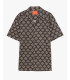 Short-sleeve geometric-pattern shirt
