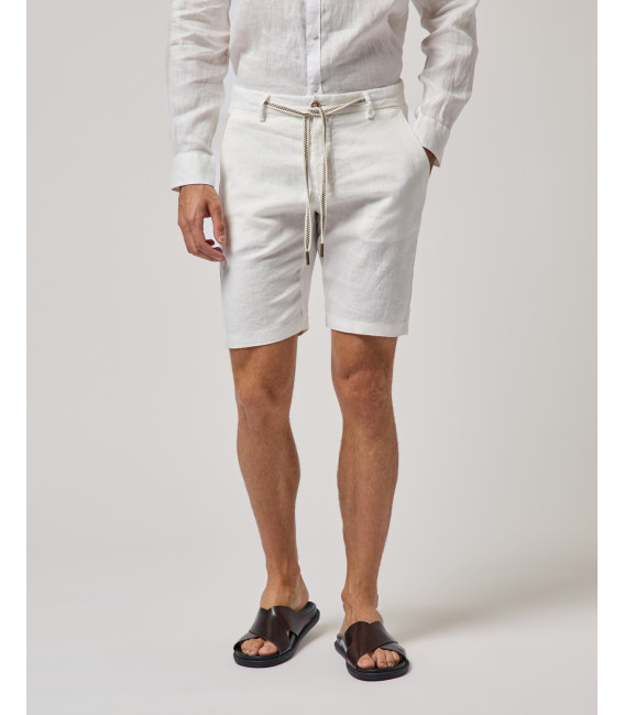 Linen shorts with drawstring