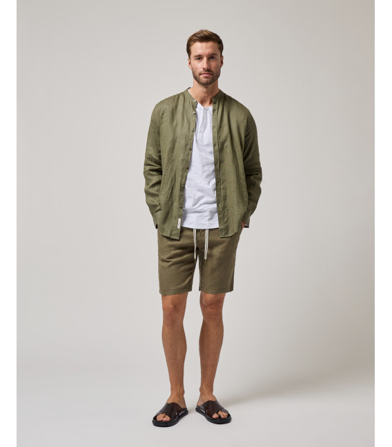 Linen shorts with drawstring