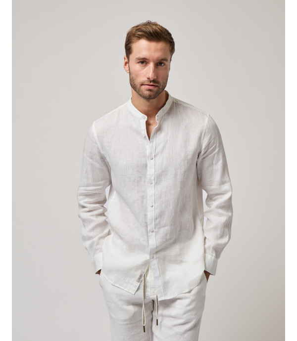 Camicia in lino collo coreano