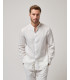 Mandarin collar linen shirt