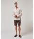 Mandarin collar linen shirt